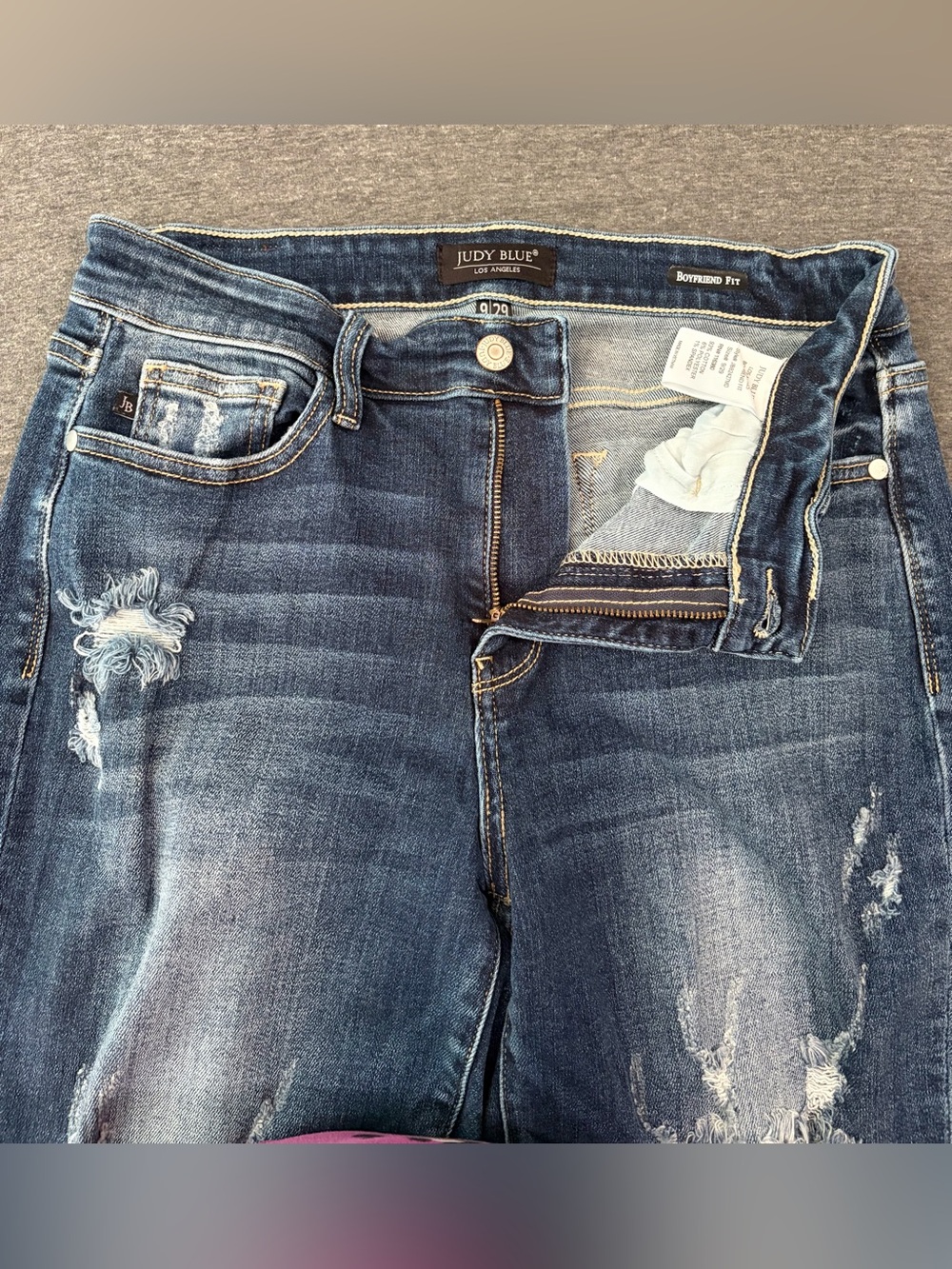 Judy Blue Mid-Rise Distressed Boyfriend Jeans - Picture 6 of 12